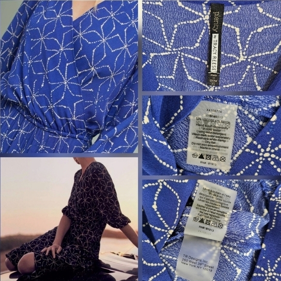 Anthropologie x Plenty by Tracy Reese Aleah Blue & White Floral Midi Dress - Picture 12 of 15